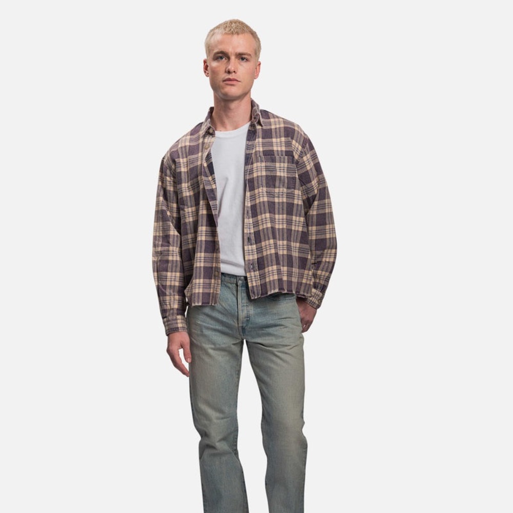 John Elliott Hemi Oversized Shirt in Silverado Check Size 3 / L